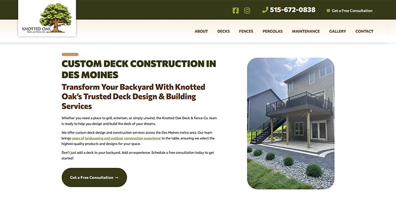 Knotted Oak Deck